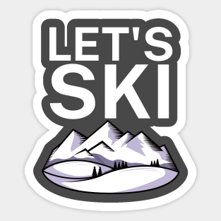 Lets ski Sticker